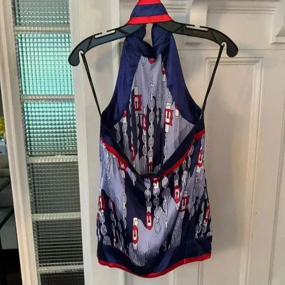 NWT Bebe silk sleeveless, openhigh neck blouse size small - Picture 4 of 11